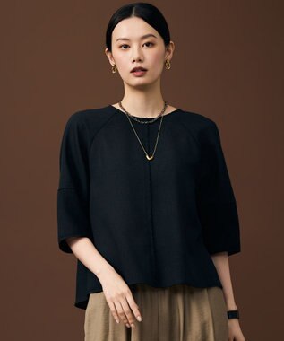  【人気素材・NEWデザイン】ラスティックメッシュラグランスリーブ ブラウス