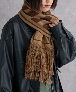 WEGO 【ユニセックス着用ITEM】ロゴマフラー ベージュ