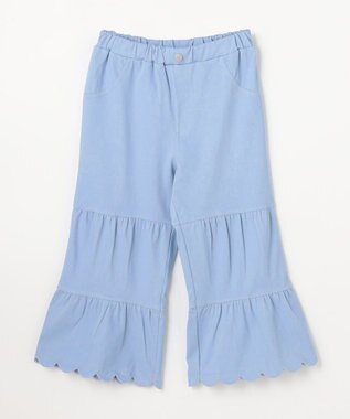 組曲 KIDS 【150-160㎝】ティアードデニムパンツ サックスブルー