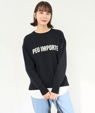 UNFILO スポンジニット ロゴジャガード ブラック