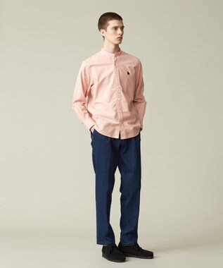 J.PRESS MEN 【大人気バックブル】バンドカラー オックスフォードシャツ ピンク系