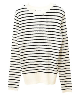 Green Parks プチケーブルクルーネックニットプルオーバー Border