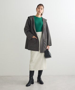 Green Parks プチケーブルクルーネックニットプルオーバー Green