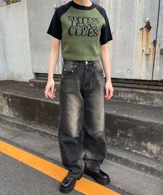 WEGO ラグランジャガードチビニットT カーキ