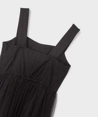 GRACE CONTINENTAL チュールコンビティアードワンピース ブラック