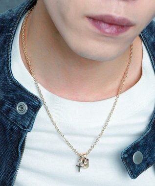 WEGO Mラインストーンダブルモチーフネックレス