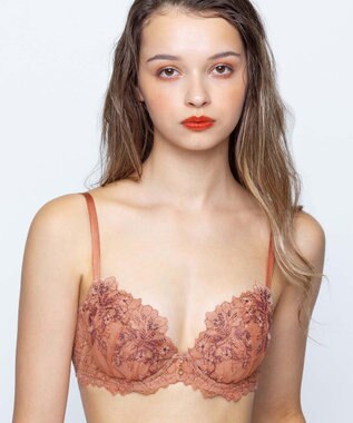 AMPHI ブラジャー ふっくらまる胸キープ 脇高設計 脇・背中スッキリ Gカップまで対応 大きいサイズ 【Hold Day Bra ホールドデイブラ】 BYJ305 アンフィ／ワコール ピーチ