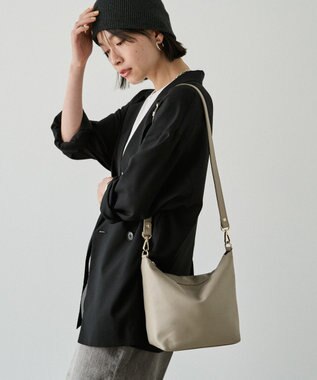 russet ソフトレザーシンプルショルダーバッグ(CE-1328-WEB) GrayBeige2