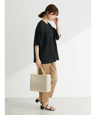 Green Parks ・ＥＬＥＮＣＡＲＥ　ＤＵＥ　ケミカルレースブラウス Black