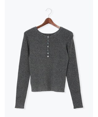 Te chichi ヘンリーネックマーブルニット ブラック