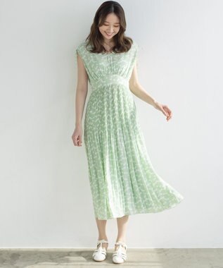 【WEB限定】【TOCCA LAVENDER】Cherry Print ドレス, スモーキーグリーン系5, 0