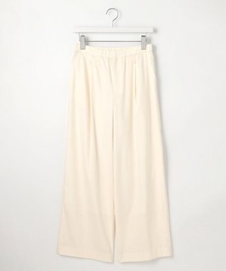 J.PRESS LADIES 【洗える】セルロースリネンストレッチ タックワイドパンツ ホワイト系