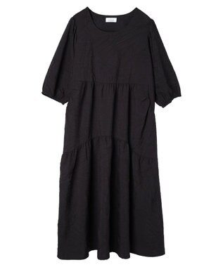 Green Parks ■ＥＳＣＡＲ　エンボスティアードワンピース Black