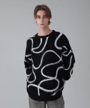 WEGO 【ユニセックス着用ITEM/MLサイズ展開】ファジーパターンプルオーバー ブラック