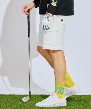 PW CIRCULUS 【GOLF OUT掲載アイテム】【MEN】ワッフルカーゴショーツ ゴルフ ホワイト系