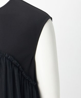 23区 【GOLD LABEL】ソフトチュール ドッキング ワンピース ブラック系