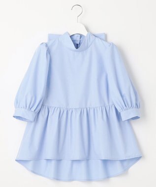 Feroux 【新色追加・ONWARD CROSSET MAG掲載】バックリボンパフスリーブ ブラウス スカイブルー系