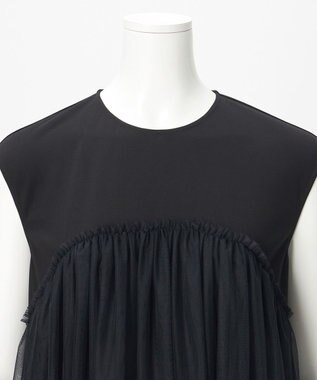 23区 【GOLD LABEL】ソフトチュール ドッキング ワンピース ブラック系