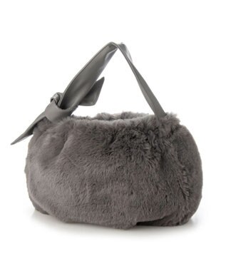 UNBILLION cachecache リボンハンドルエコファードロストバッグ グレー