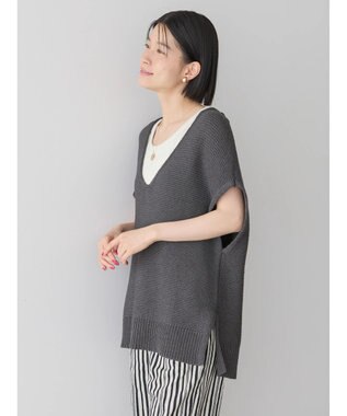 AMERICAN HOLIC リネンブレンドニットベスト Charcoal Gray