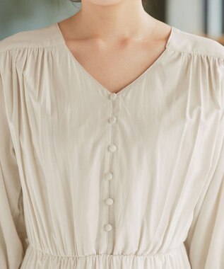 Tiaclasse 【2WAY・洗える】パフスリーブティアードマキシワンピース アイボリー