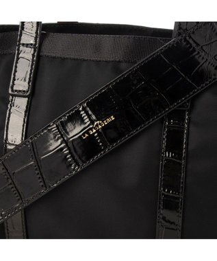 LA BAGAGERIE 【エコユース】ナイロン×型押しエナメル　2WAYミニトート ブラック