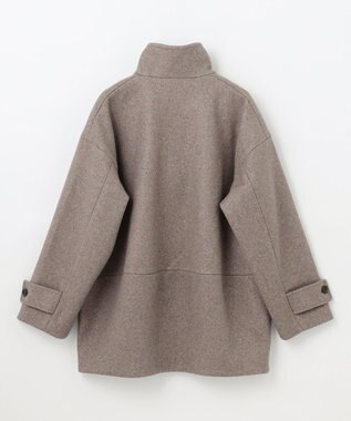 ANY スタンドカラーコクーンシルエットコート モカ