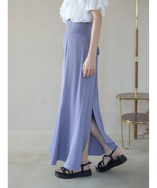 earth music&ecology バックレースサイドリブマーメイドスカート Blue