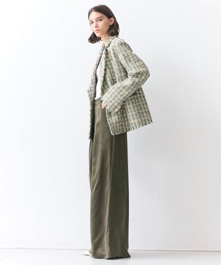 BEIGE， BERYL / ファンシーツイードダブルジャケット Khaki Mix