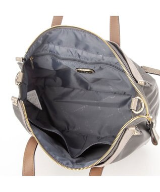 LA BAGAGERIE 【エコユース】ナイロン×型押しエナメル　2WAYミニトート グレー