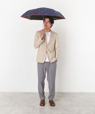 MOONBAT POLO RALPH LAUREN（ポロ ラルフローレン）晴雨兼用日傘 ドット 遮光率100% 遮熱 遮熱 UV ネイビー