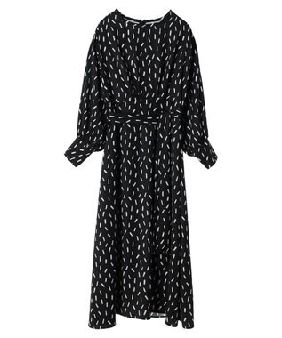 Green Parks armonia．スクエアドットプリントタックワンピース Black