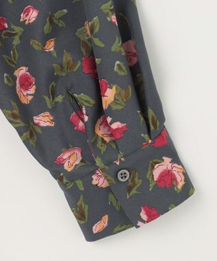 組曲 S カッティングローズプリント フリルブラウス ピンク系5