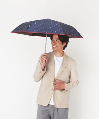 MOONBAT POLO RALPH LAUREN（ポロ ラルフローレン）晴雨兼用日傘 ドット 遮光率100% 遮熱 遮熱 UV ネイビー