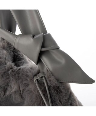 UNBILLION cachecache リボンハンドルエコファードロストバッグ グレー