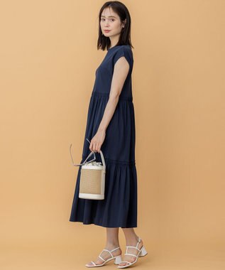 組曲 サマージャージーティアード ワンピース ネイビー系