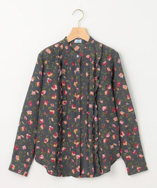 組曲 S カッティングローズプリント フリルブラウス ピンク系5