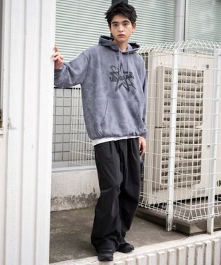 WEGO 【ユニセックス着用ITEM】スノーダイグラフィックビッグパーカー グレー