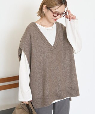 AMERICAN HOLIC ラメ入りＶネックニットベスト