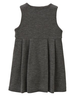 MIKI HOUSE HOT BISCUITS 【90-130cm】ポンチジャージ素材のジャンパースカート グレー