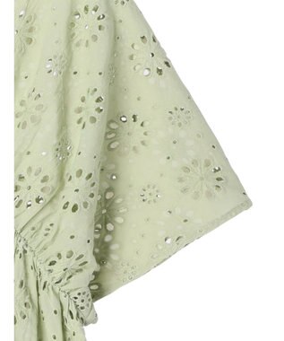 earth music&ecology コットンレースＶネックブラウス Off White