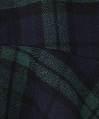 ANY 【ウエストゴム・洗える】タータンマーメイドスカート グリーンタータン