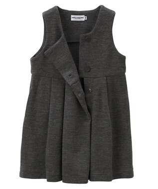 MIKI HOUSE HOT BISCUITS 【90-130cm】ポンチジャージ素材のジャンパースカート グレー