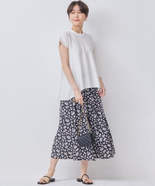 組曲 【WEB限定カラーあり】バックフレアニットTシャツ アイボリー系