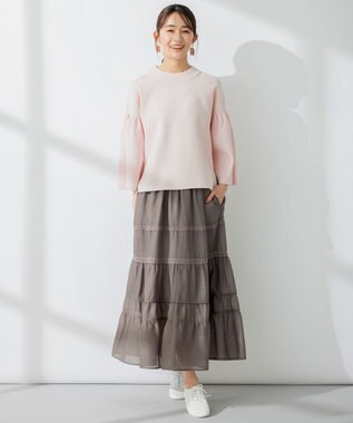 組曲 AMOSSAベルスリーブ ニット ピンク系