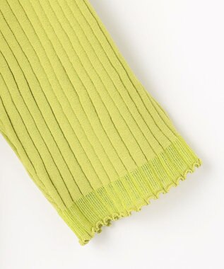 ANY L ポイントシアーリブニット アップルグリーン