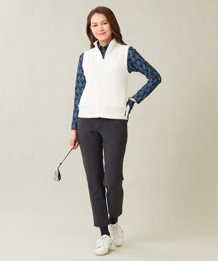 23区GOLF 冬の暖かボトム【WOMEN】ボンディング テーパードパンツ ネイビー系