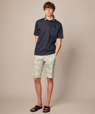 JOSEPH ABBOUD 【イタリア素材/製品染め】ボタニカルヘリンボンプリント ショーツ ライトグレー系6