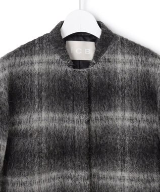 ICB ウールシャギーブルゾン ブラックチェック