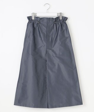 J.PRESS LADIES L 【洗える】シャンブレータフタ  ナロー スカート ダルブルー系